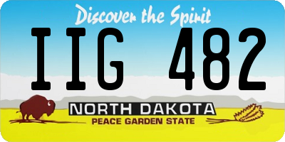 ND license plate IIG482