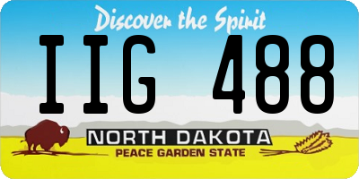 ND license plate IIG488