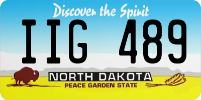 ND license plate IIG489