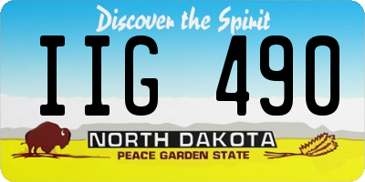 ND license plate IIG490