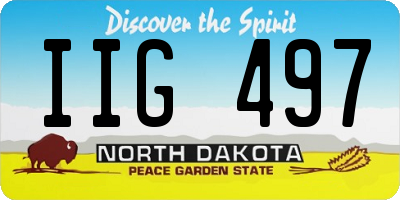 ND license plate IIG497