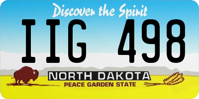 ND license plate IIG498