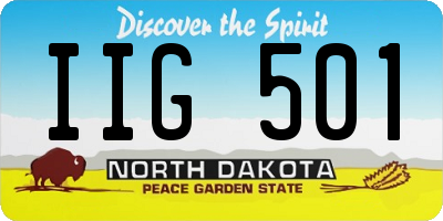 ND license plate IIG501