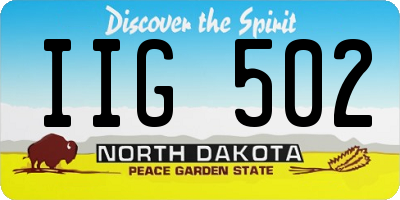 ND license plate IIG502