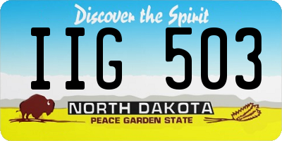 ND license plate IIG503