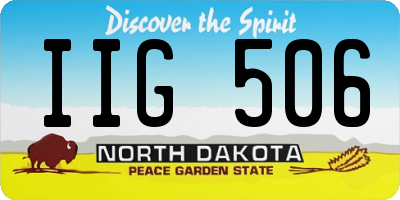 ND license plate IIG506