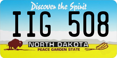 ND license plate IIG508