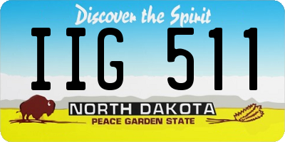 ND license plate IIG511