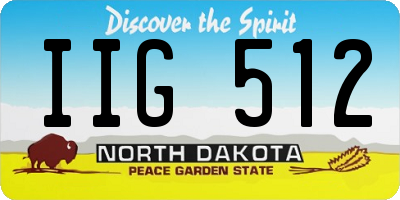 ND license plate IIG512