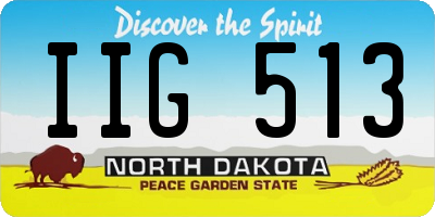 ND license plate IIG513