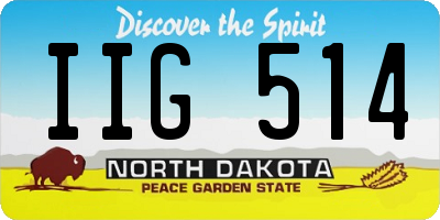 ND license plate IIG514