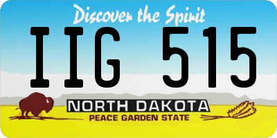 ND license plate IIG515