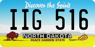 ND license plate IIG516