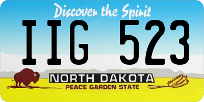 ND license plate IIG523