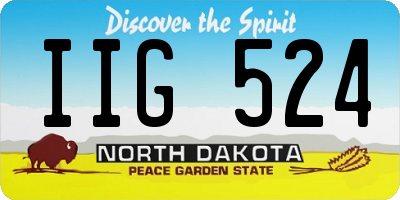 ND license plate IIG524