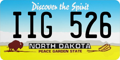 ND license plate IIG526