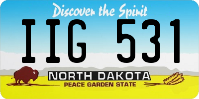 ND license plate IIG531