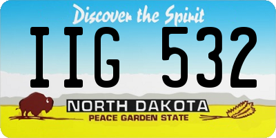 ND license plate IIG532