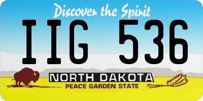 ND license plate IIG536