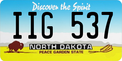 ND license plate IIG537