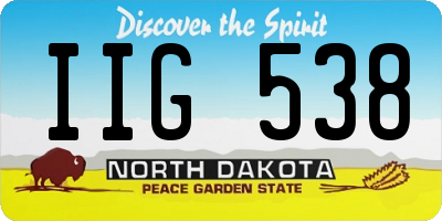 ND license plate IIG538