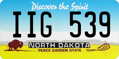 ND license plate IIG539