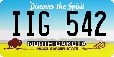 ND license plate IIG542