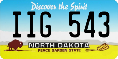 ND license plate IIG543