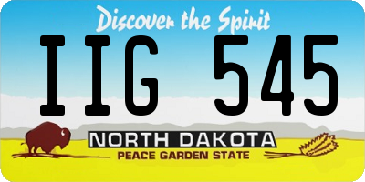 ND license plate IIG545