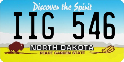 ND license plate IIG546