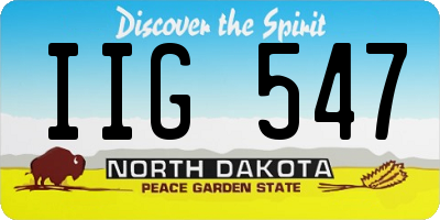 ND license plate IIG547