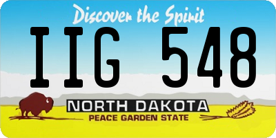ND license plate IIG548