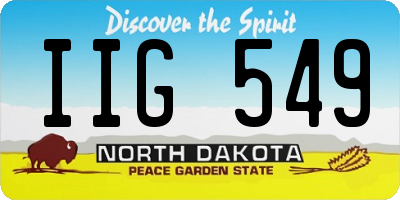 ND license plate IIG549