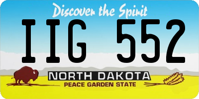 ND license plate IIG552