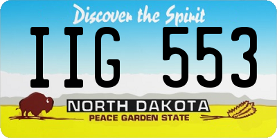 ND license plate IIG553