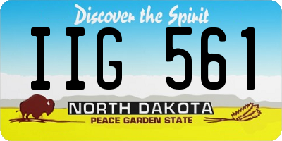 ND license plate IIG561