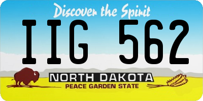 ND license plate IIG562