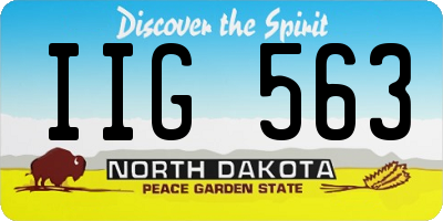 ND license plate IIG563