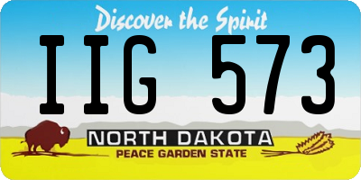 ND license plate IIG573