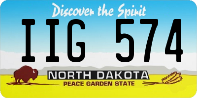 ND license plate IIG574