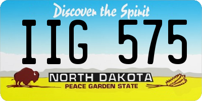 ND license plate IIG575