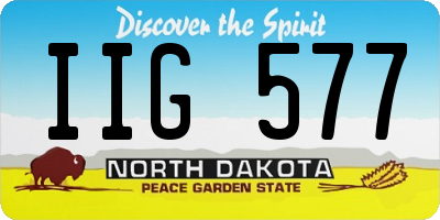 ND license plate IIG577