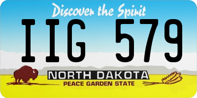 ND license plate IIG579
