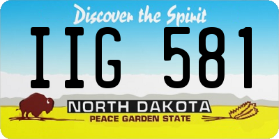 ND license plate IIG581