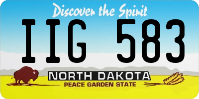 ND license plate IIG583