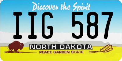 ND license plate IIG587