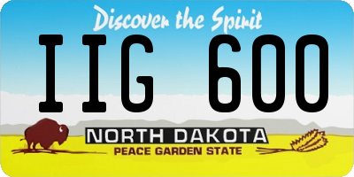 ND license plate IIG600