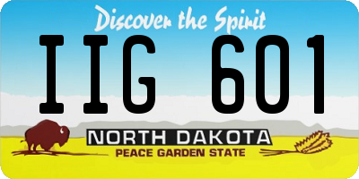 ND license plate IIG601