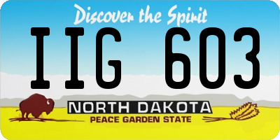 ND license plate IIG603