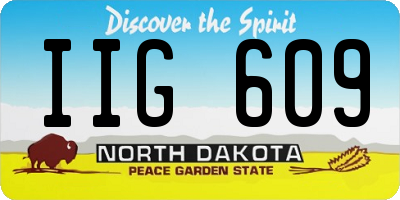ND license plate IIG609